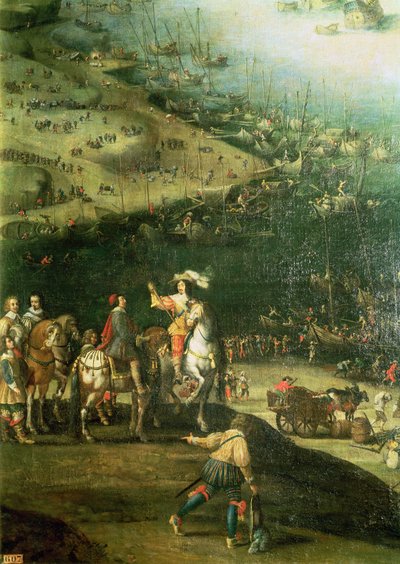 The Lifting of the Siege of the Ile de Re, 8th November 1627 (detail) by French School
